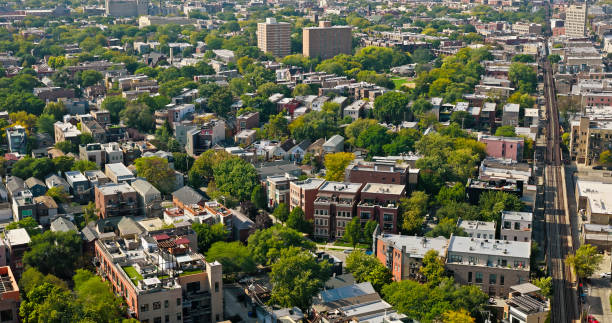 istock West Town in Chicago - Aerial 1836567609