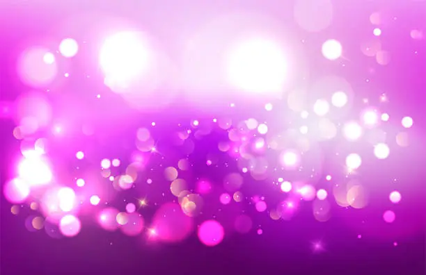 Vector illustration of Abstract purple christmas bokeh lights and shiny sparkling background design