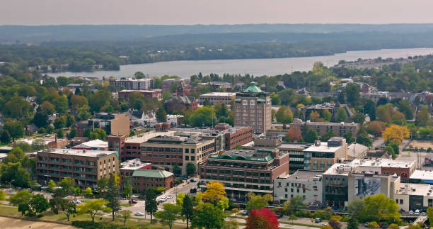 istock Traverse City, Michigan on Clear, Fall Day - Aerial 1836610488