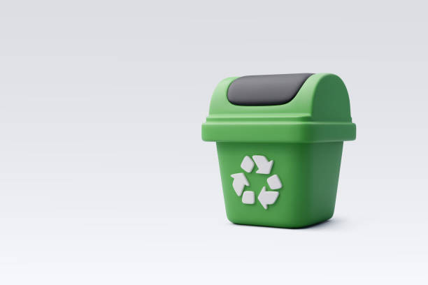 istock 3d Vector Green Trash bin or basket, Recycling icon, Office and Business concept. 1836635952