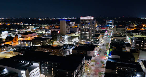 istock Drone Still Image of Downtown Fargo, North Dakota on a Fall Night 1836636237