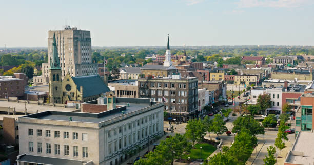 istock Downtown Racine, Wisconsin in Fall - Aerial Shot 1836663285