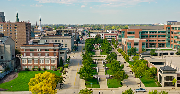 Knoxville, Tennessee, USA Downtown Skyline Aerial.