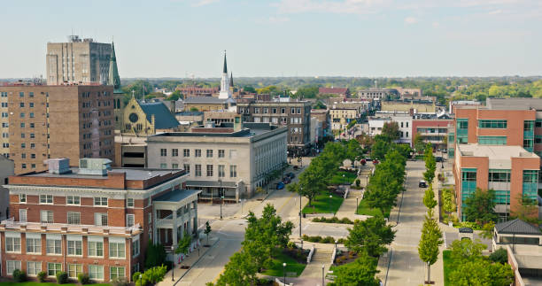 istock Racine, Wisconsin in Fall - Drone Shot 1836663288