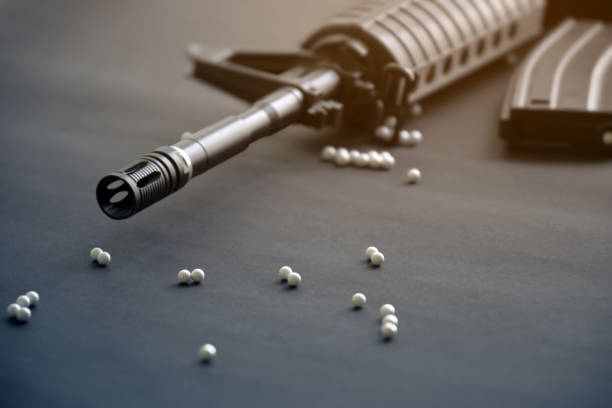 istock BB gun or airsoft gun with ballets 1836684806
