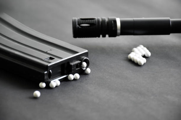 istock BB gun or airsoft gun with ballets 1836693309