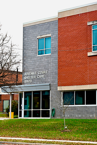 Fairfax, Virginia, USA - December 5, 2023: The Fairfax County Juvenile Court and Shelter Care facility in the City of Fairfax.