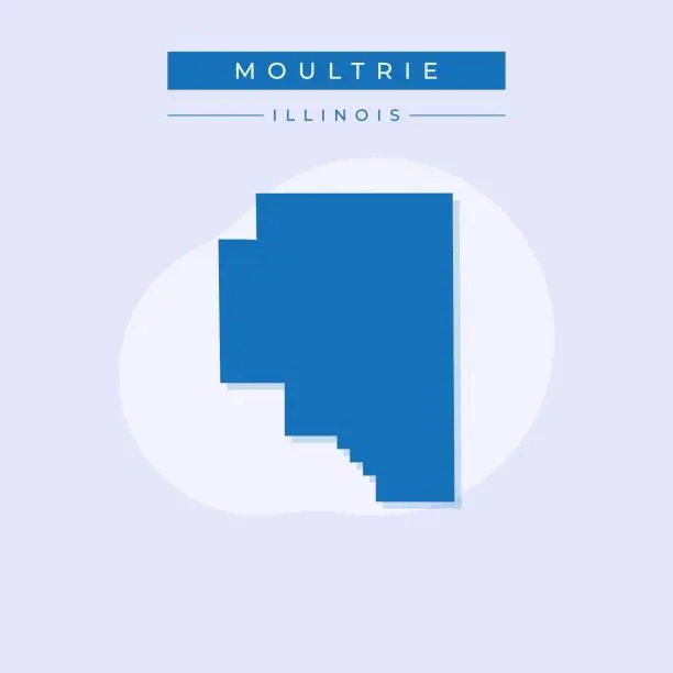 Vector illustration of Vector illustration vector of Moultrie map Illinois