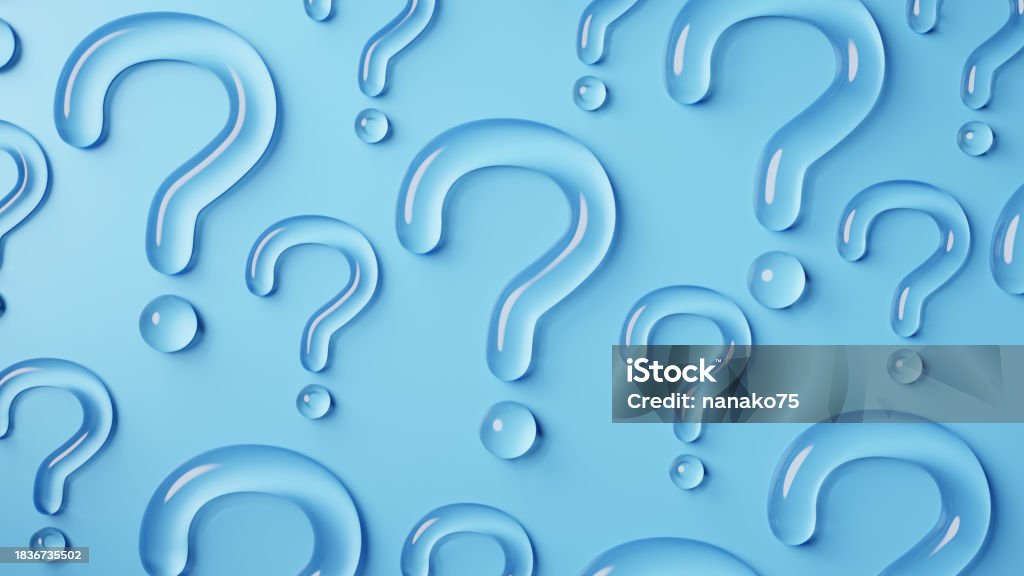 3D Illustration.Numerous three-dimensional question marks on light blue background. Transparent question marks like glass. (Horizontal) - Royalty-free Vragen en antwoorden Stockfoto 3D Illustration.Numerous three-dimensional question marks on light blue background. Transparent question marks like glass. (Horizontal) - Royalty-free Vragen en antwoorden Stockfoto