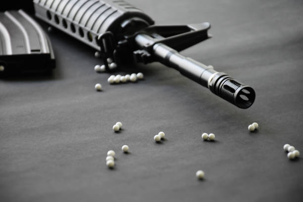 BB gun or airsoft gun with ballets
