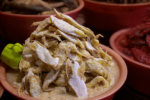 Khmer fermented fish maw called prahok and pa ok sold on the local market showing the authentic traditional cuisine and culture of Cambodia