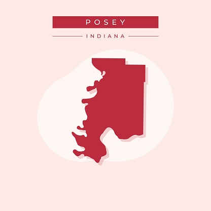 Vector illustration vector of Posey map Indiana