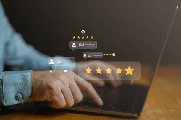 istock Customer Satisfaction Survey concept, 5-star satisfaction, service experience rating online application, customer evaluation product service quality, satisfaction feedback review, good quality most. 1836797727