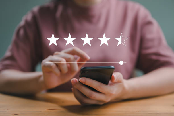 istock Customer Satisfaction Survey concept, 5-star satisfaction, service experience rating online application, customer evaluation product service quality, satisfaction feedback review, good quality most. 1836799269