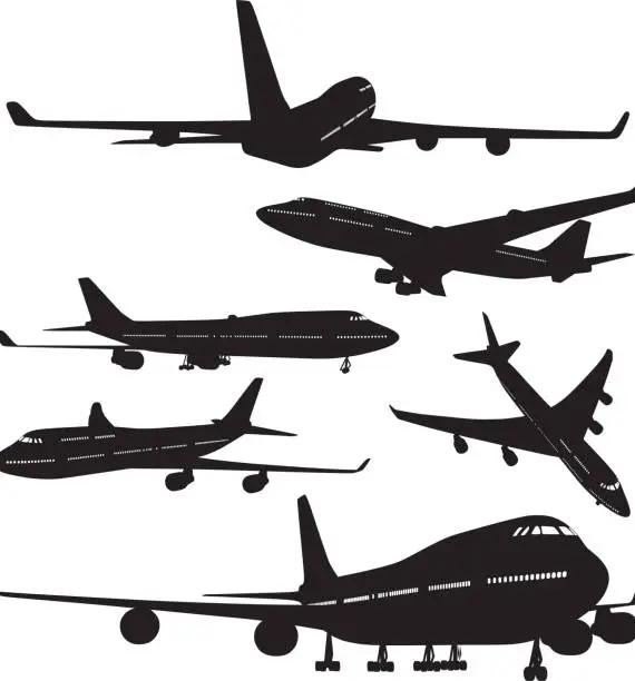 Vector illustration of Airplane Silhouette
