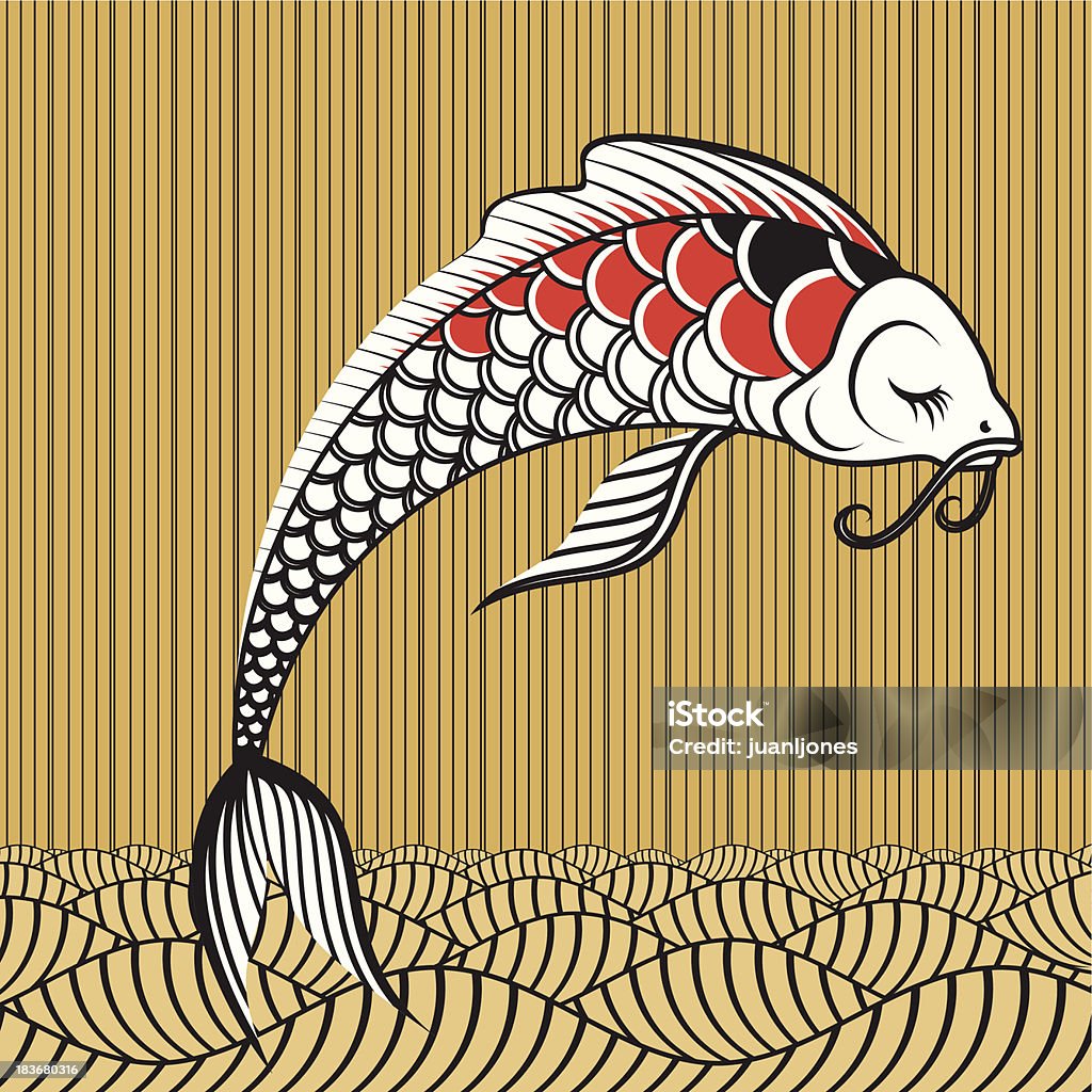 Saltare Koi - arte vettoriale royalty-free di Cultura giapponese