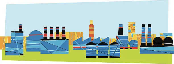 Vector illustration of Industrial Area