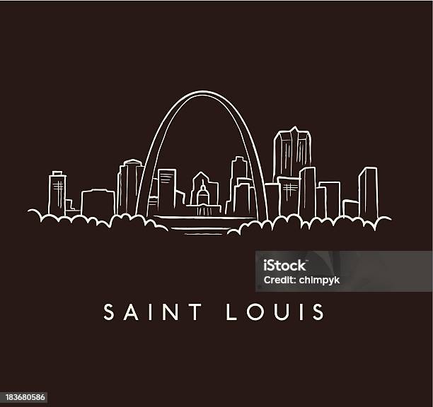 Saint Louis Skyline Sketch Stock Illustration - Download Image Now - St. Louis - Missouri, Urban Skyline, Gateway Arch - St. Louis