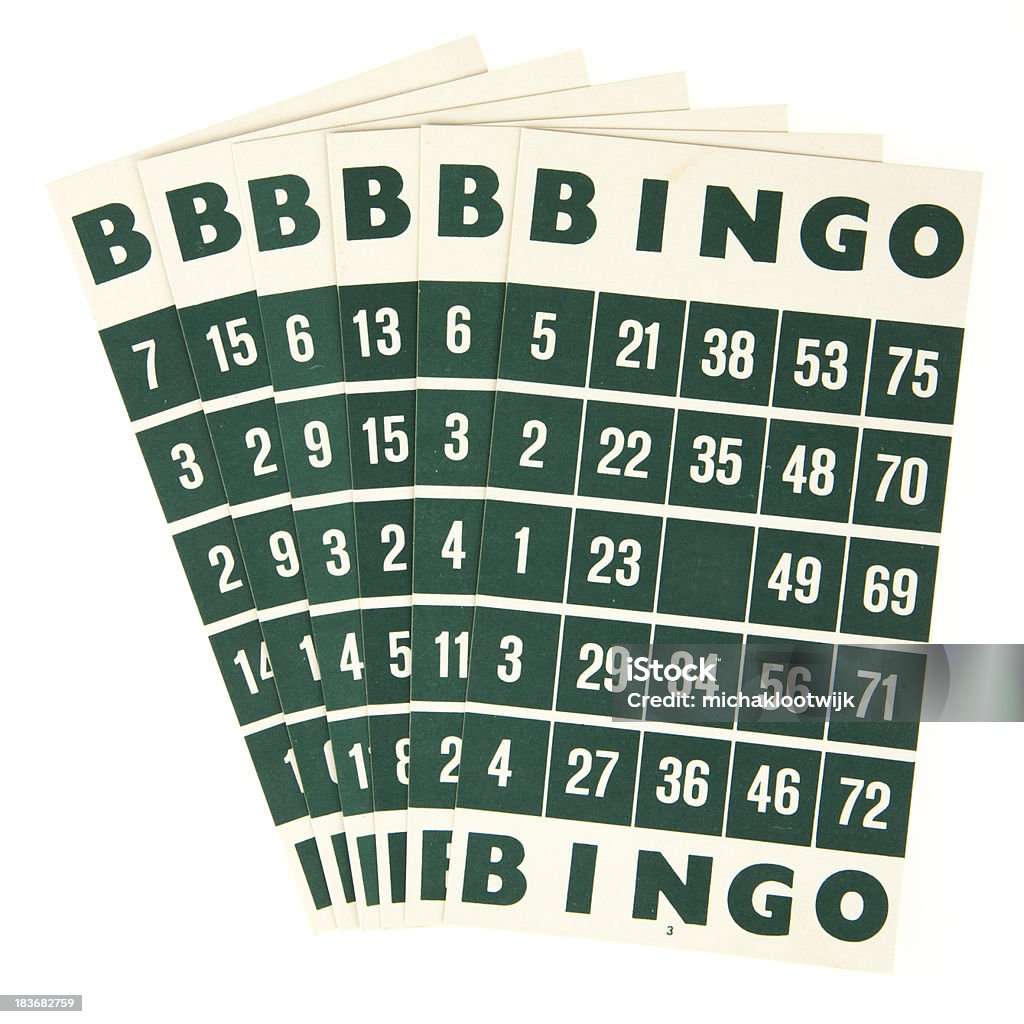 Vert bingo cartes isolé - Photo de Bingo libre de droits