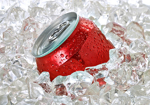 istock A red can of cola sat in freezing cold ice 183683768