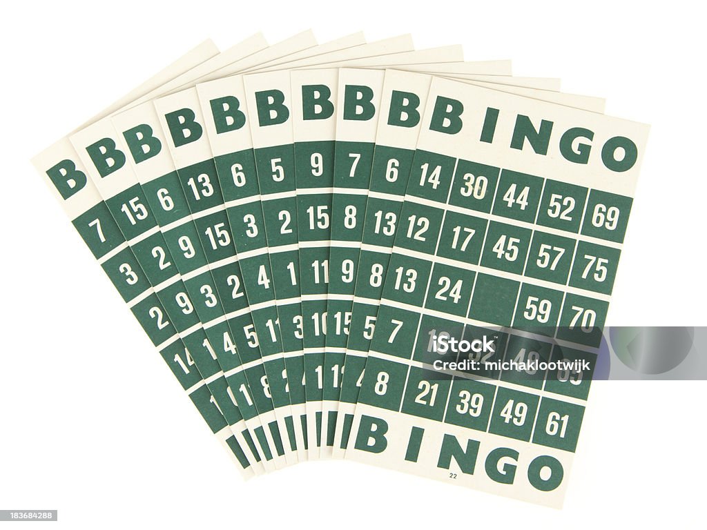 Green bingo-Karten Isoliert - Lizenzfrei Bingo Stock-Foto