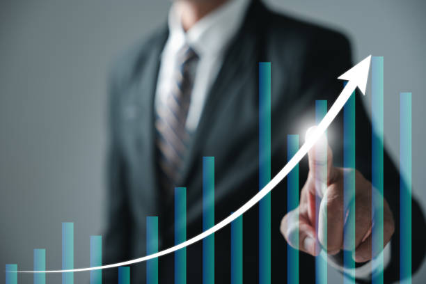 istock Businessman pointing arrow graph growth and financial network connection 1836865748