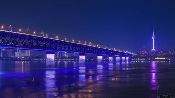 istock Wuhan Yangtze Bridge during blue hours. 1836872355