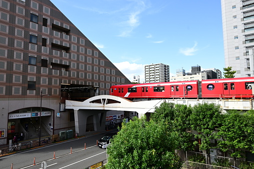 Tokyo Metro Korakuen Station and metro train, japan