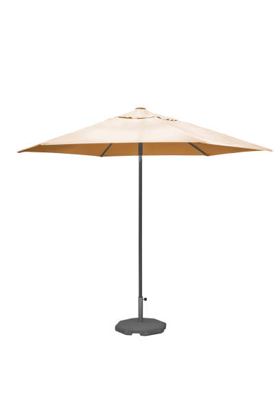 istock Canvas parasol umbrella with stand isolated on white background with clipping path 1836899447