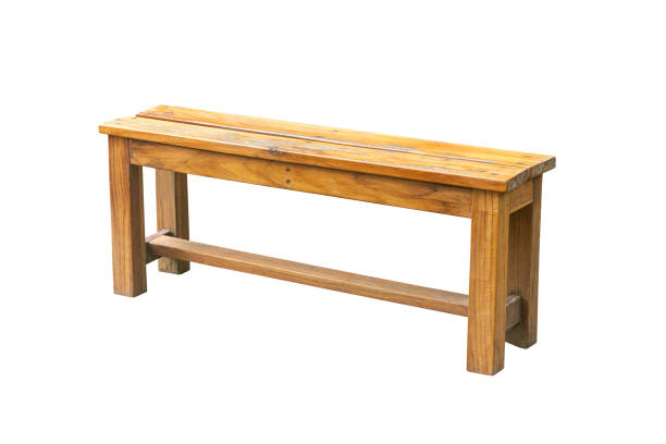 istock Wooden bench isolated on white background 1836899984