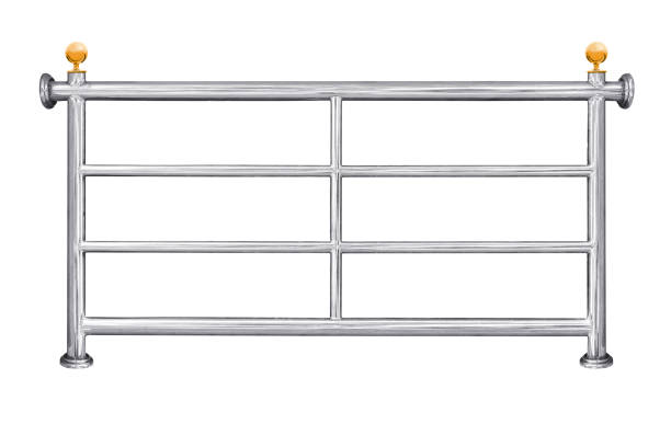 istock Stainless steel railing isolated on white background work with clipping path 1836901016