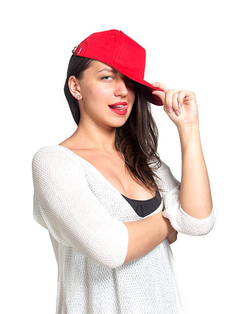 istock Attractive young woman wearing a red baseball cap 183690165