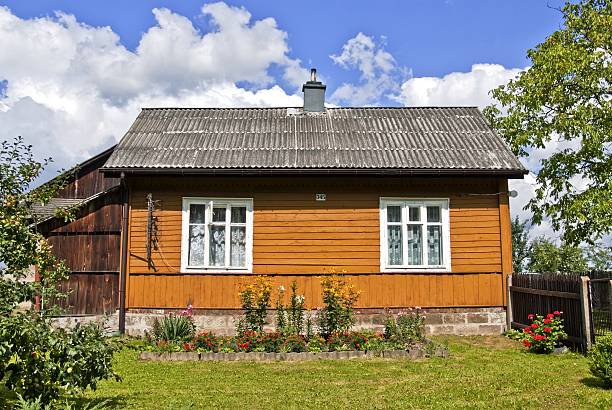 istock Old wooden house village 183690619