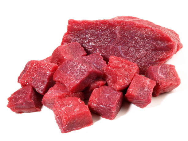 istock Raw Beef Goulash on white Background - Isolated 1836910416
