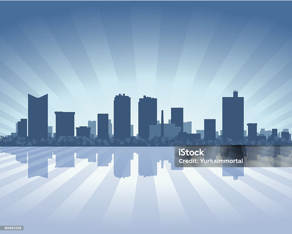 Fort Worth Blue City skyline silhouette Fort Worth Blue City skyline silhouette vector background Fort Worth stock vector
