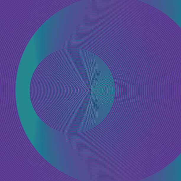 Pattern of lines, neon colored background representing a three-dimensional geometric object in the shape of a circle. Futuristic technology style. 3d rendering digital illustration