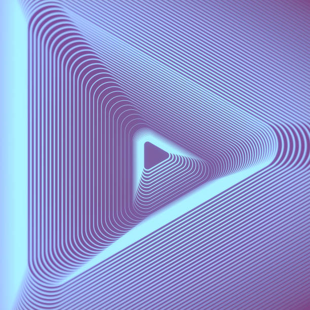 istock Pattern of neon colored lines on a violet background. Creative modern design. 3d rendering digital illustration 1836927354