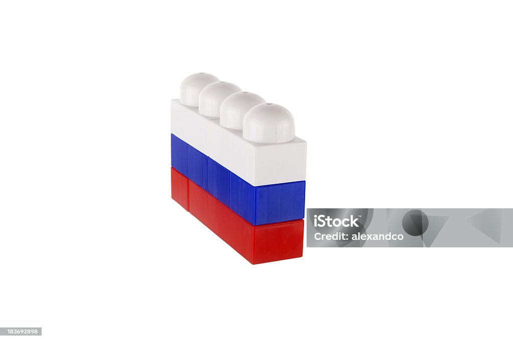 Drapeau de la Russie confectionné à partir de blocs de construction en plastique - Photo de Activité libre de droits