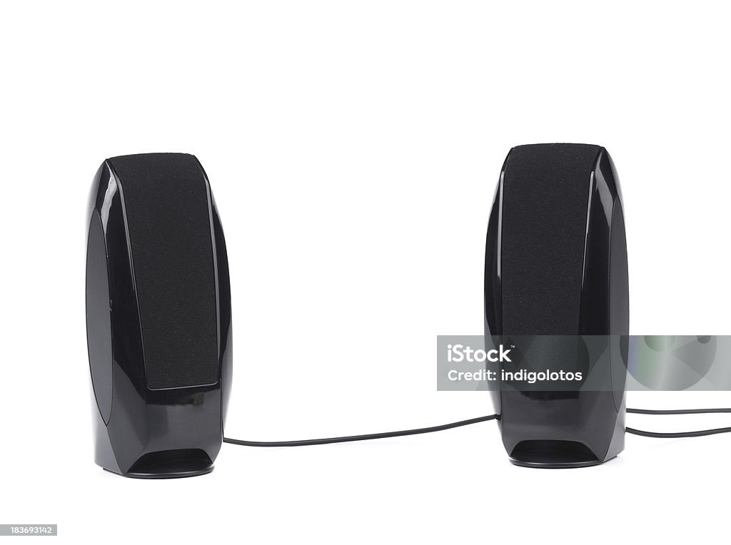 Zwei schwarze Lautsprecher. - Lizenzfrei Ausrüstung und Geräte Stock-Foto