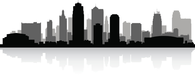 Kansas city skyline silhouette vector illustration