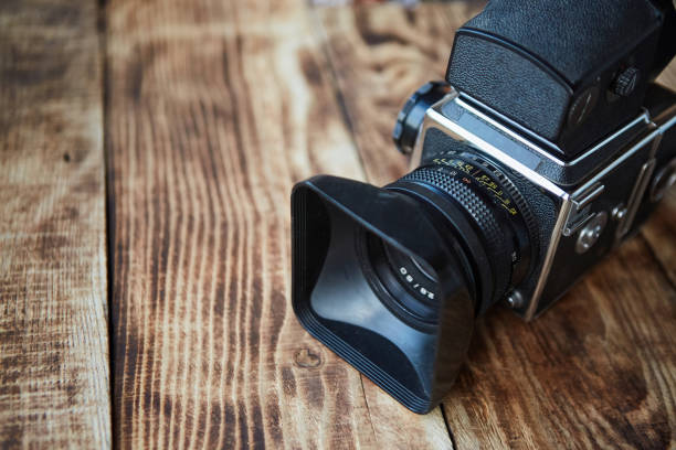 istock An old medium-format camera that shoots on film. Vintage technology for the photographer. 1836941978