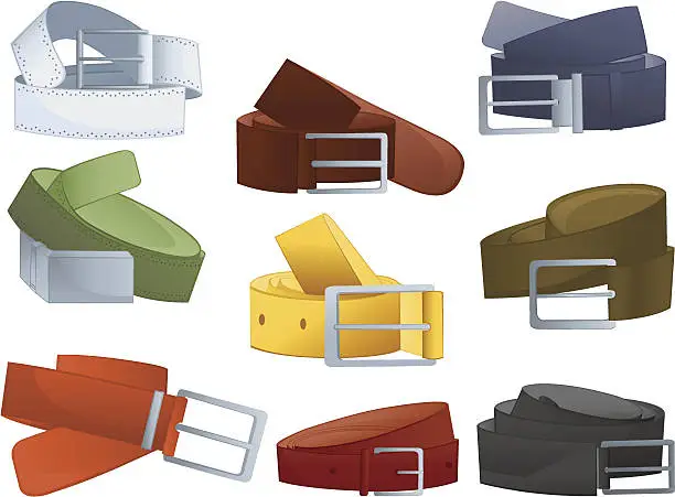 Vector illustration of Men's belts