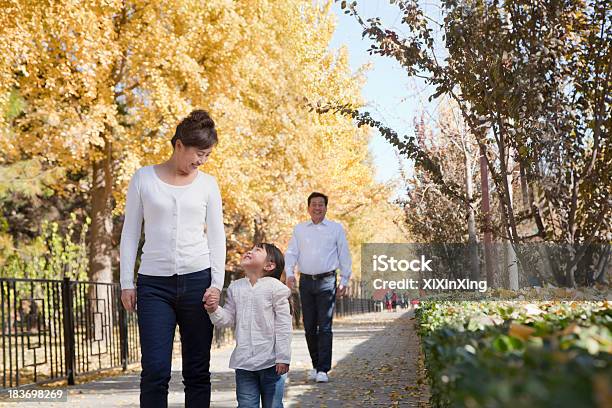 Großeltern Mit Enkelin Gehen Im Park Stockfoto und mehr Bilder von Gehen - Gehen, Großvater, Kind