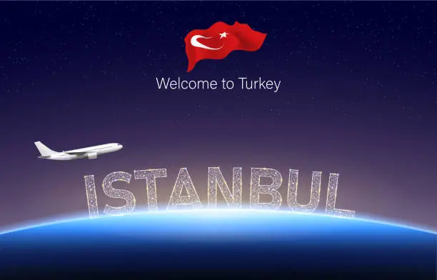 Vector illustration of Welcome to Istanbul of Turkey