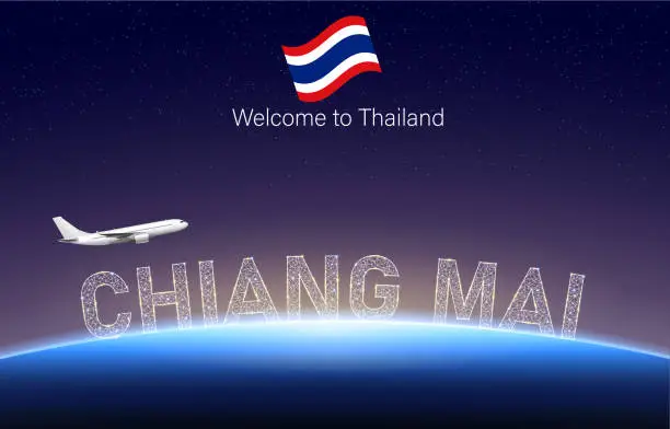 Vector illustration of Welcome to Chiang Mai of  Thailand