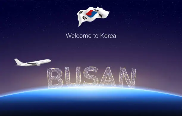 Vector illustration of Welcome to Busan of  Korea