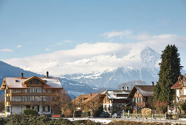 istock Swiss village by mountain 183702398