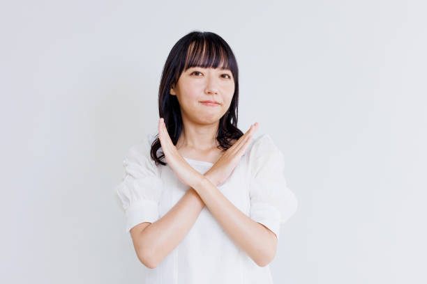 istock Asian woman with No gesture 1837051371