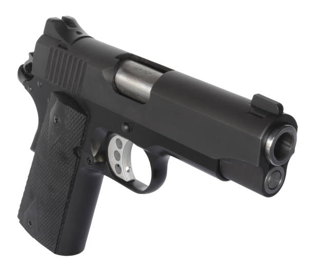istock Large semi-auto handgun isolated 1837062494