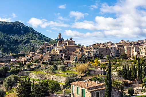 Panoramic view of the Val di Chiana, an alluvial valley of central Italy, in Tuscany